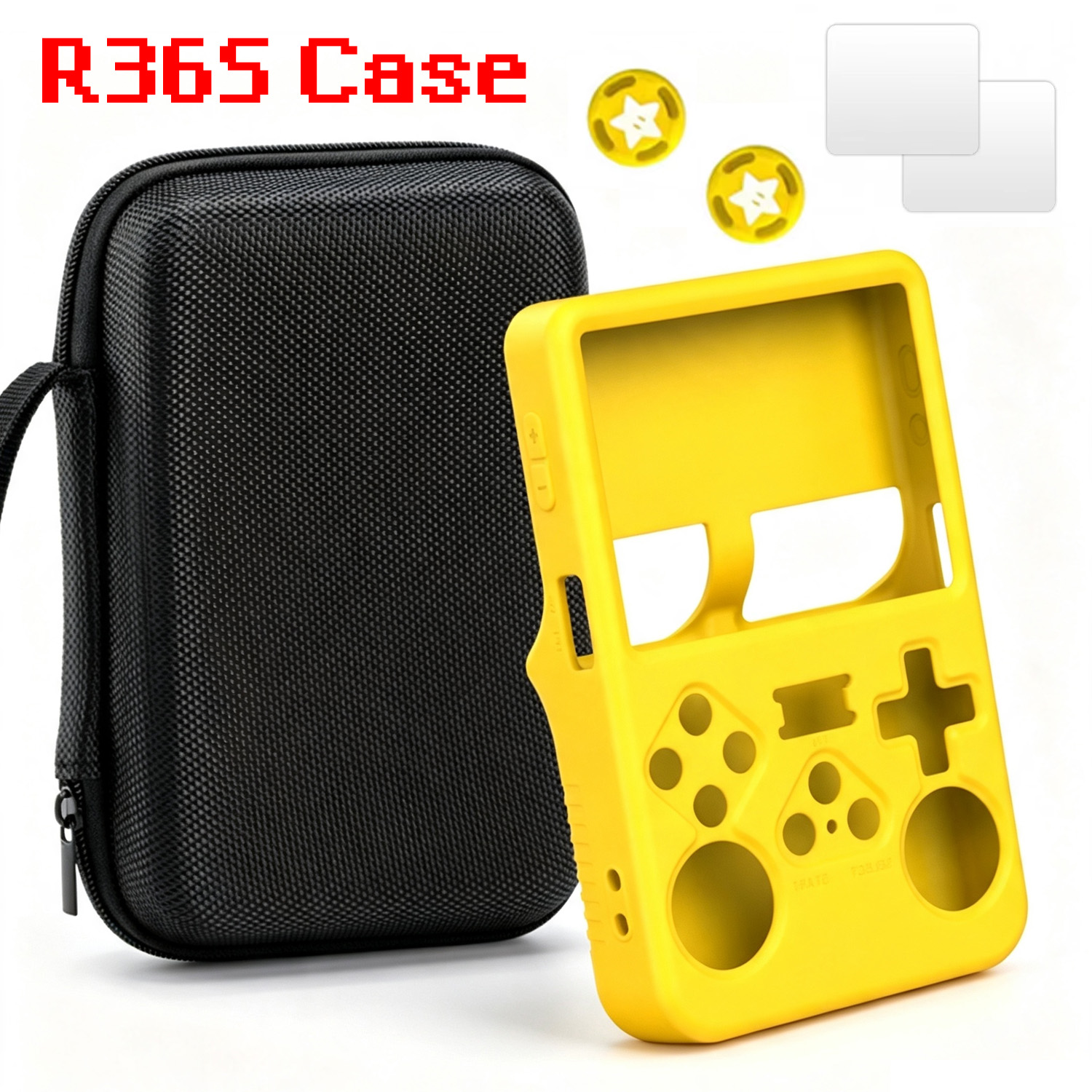 Gaming Console R36S - R36Sポータブル収納バッグ R36Sシリコンケース（画面付き） R36Sゲーム機用強化ガラス保護フィルムキット R36Sアクセサリー