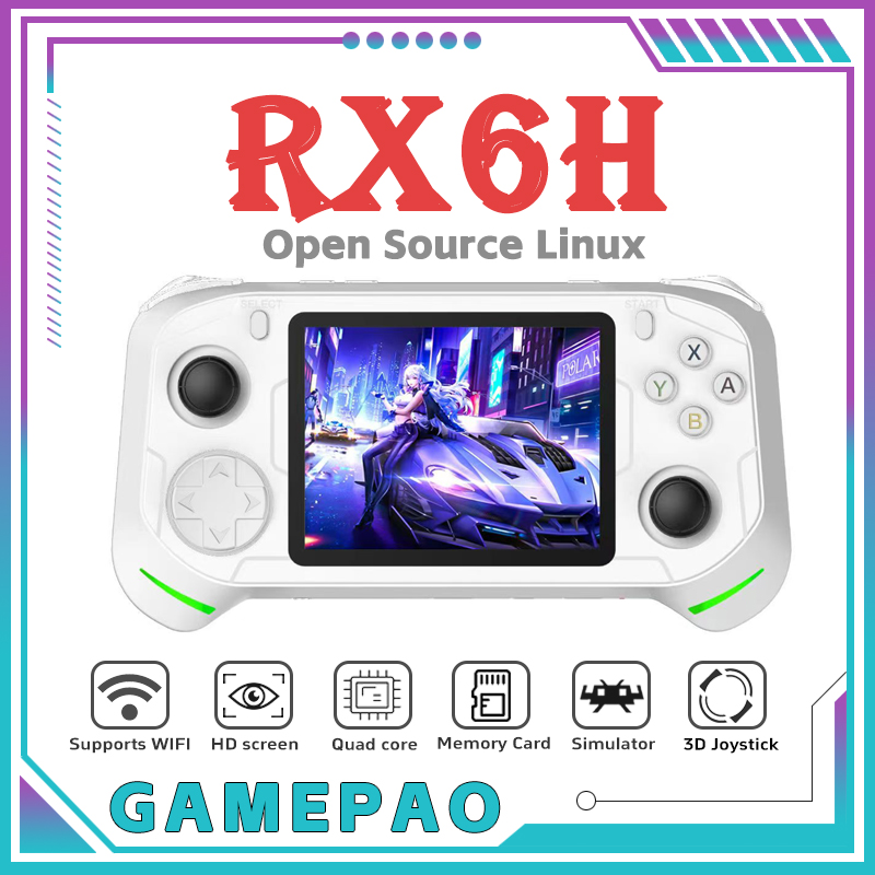 Gaming Console Youtube - オープンソースRX6HレトロハンドヘルドビデオゲームコンソールLinuxシステム3.5インチIPSスクリーンポータブルポケットビデオプレーヤー64GBゲーム