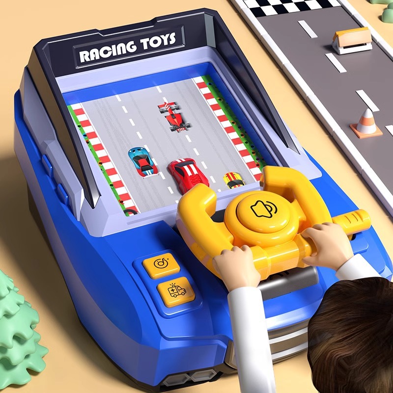 Steering Wheel Gaming - 子供向け競技レースゲーム機 電子シミュレーションステアリングホイール ドライビングトイ キッズ ドッジ車両アドベンチャーコンソール