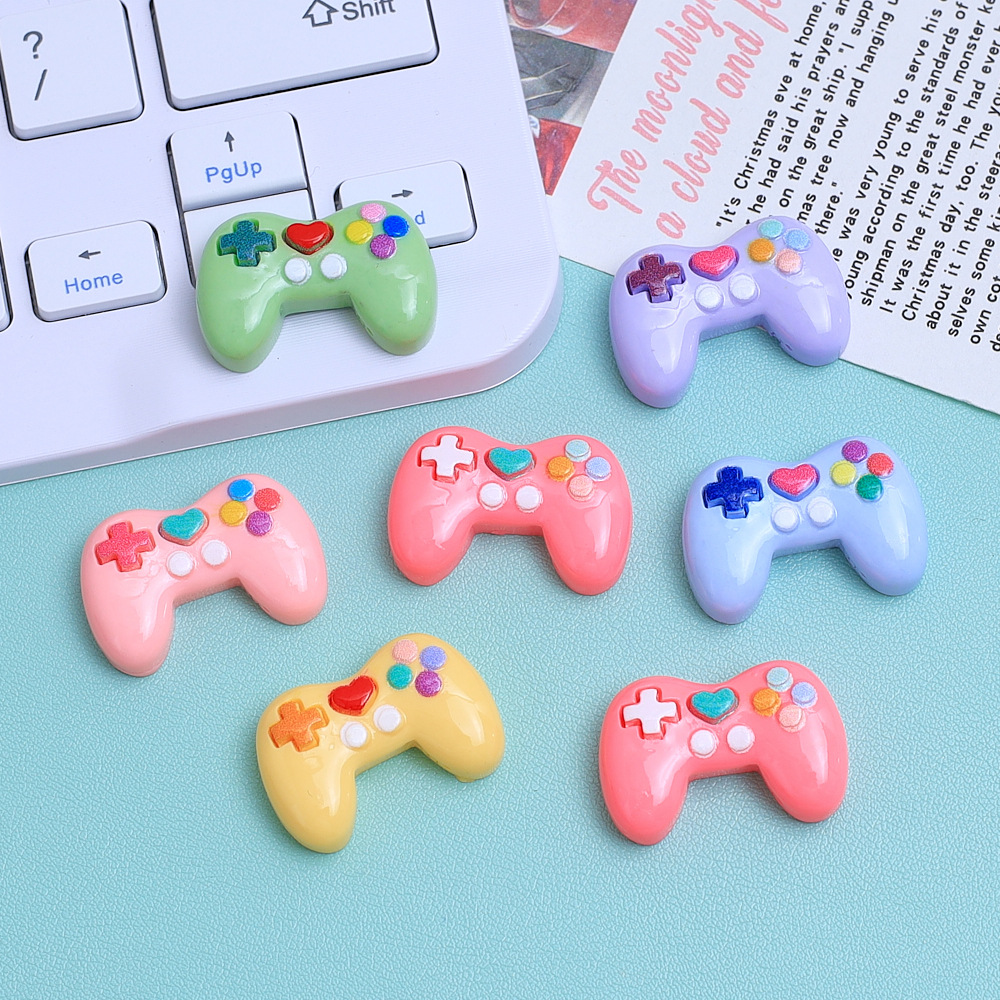 Gaming Console With - 5個入り カラフルゲーム機ゲームパッド樹脂チャーム イヤリングキーホルダーDIYデコレーション ファッションジュエリーアクセサリー用