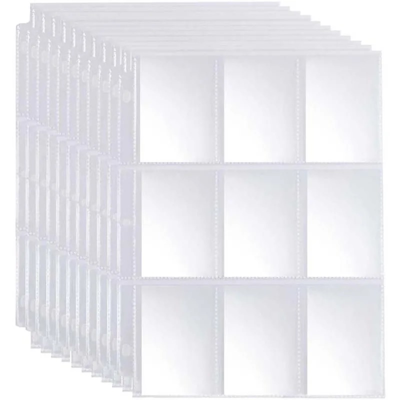 Gaming Card Holder - 50 個 9 ポケットトレーディングゲームカードスリーブ収納財布アルバムバインダーページコレクションコインホルダースリーブ遊戯王フォトアルバム