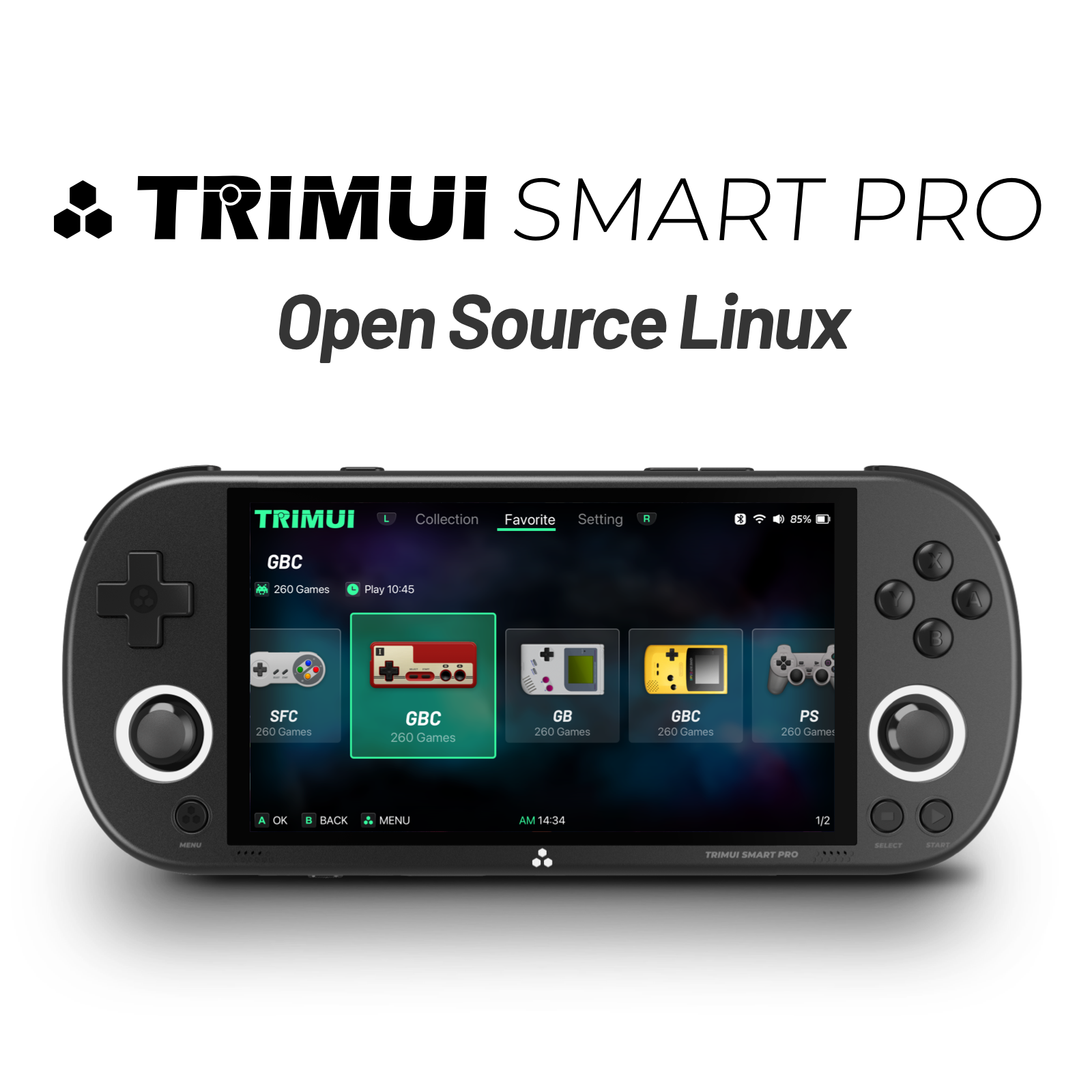 Gaming Console Youtube - Trimui スマートプロハンドヘルドゲームコンソール 4.96 ''IPS スクリーン Linux