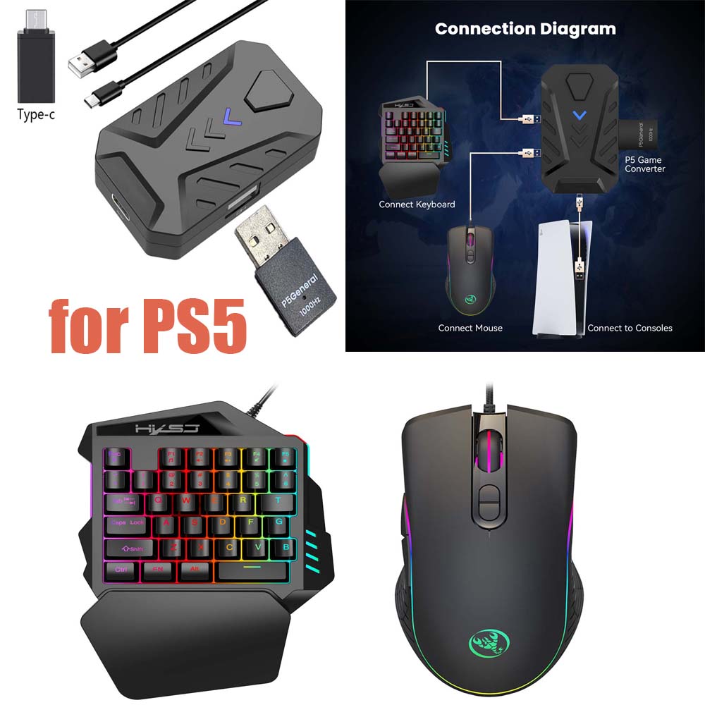 Gaming Console Types - PS5 ゲーミングキーボードマウスコンボ USB タイプ C コンバータコンピュータコネクタ