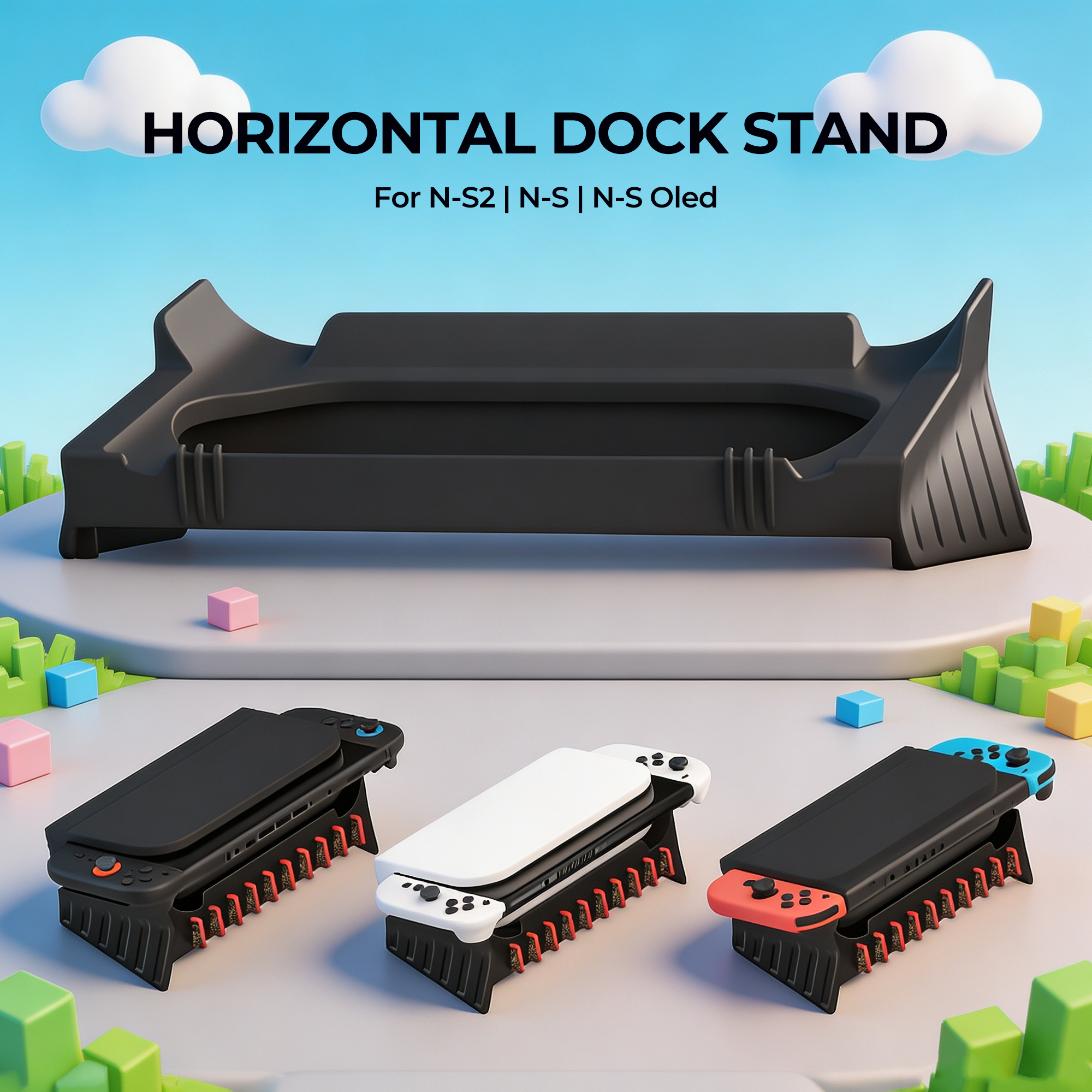 Gaming Card Holder - 任天堂スイッチ2/スイッチ/スイッチOLED用 横置きスタンド 保護安定化コンソール冷却ゲームカードホルダー スイッチ2アクセサリー