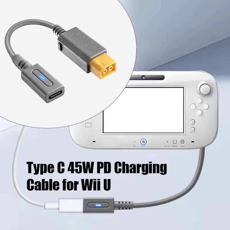 Gaming Console Types - Wii Uコンソール用Type C 45W PD充電ケーブル、USB Cゲーミング電源コード、任天堂Wii