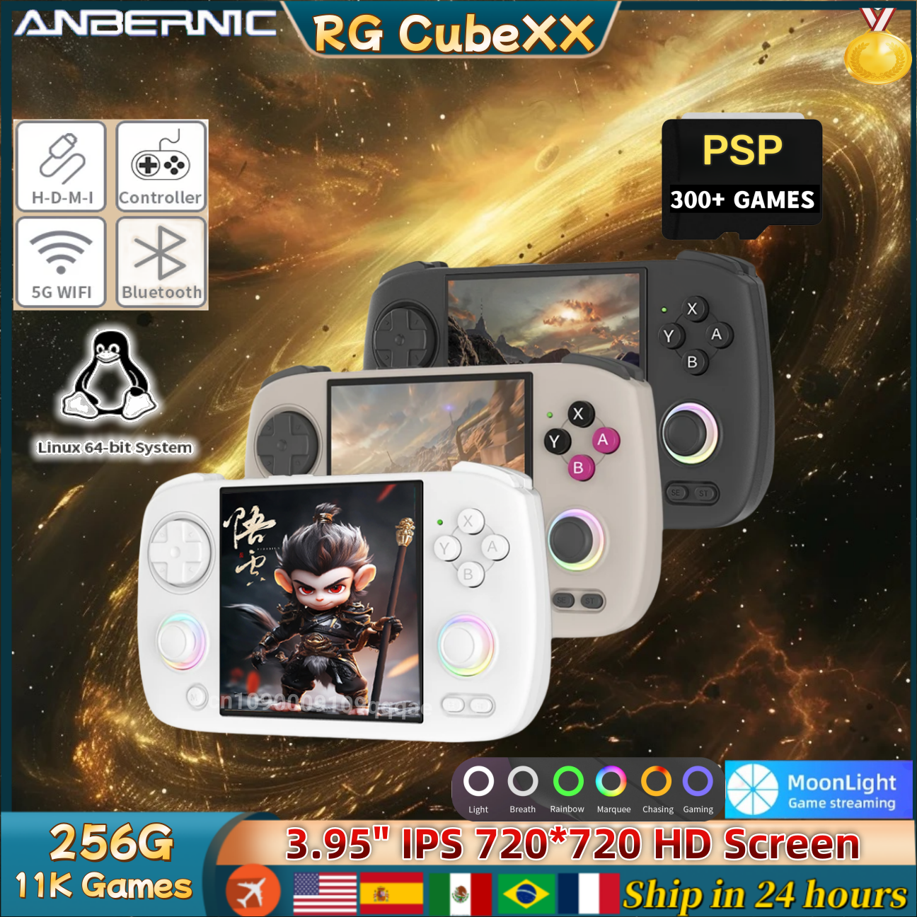 Gaming Console Cube - ANBERNIC RG CubeXX ハンドヘルドゲームコンソール 3.95 