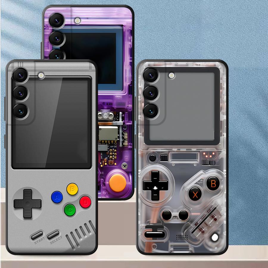 Gaming Console With - パープルゲーミングコンソール風スマホケース サムスン Galaxy A57 A55 A52
