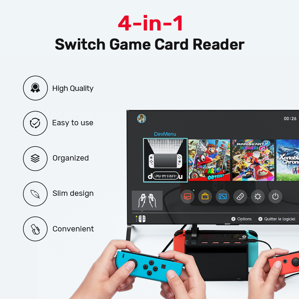 Gaming Card Holder - G1002D ポータブルゲームカードリーダー ニンテンドースイッチ OLED リフト USB