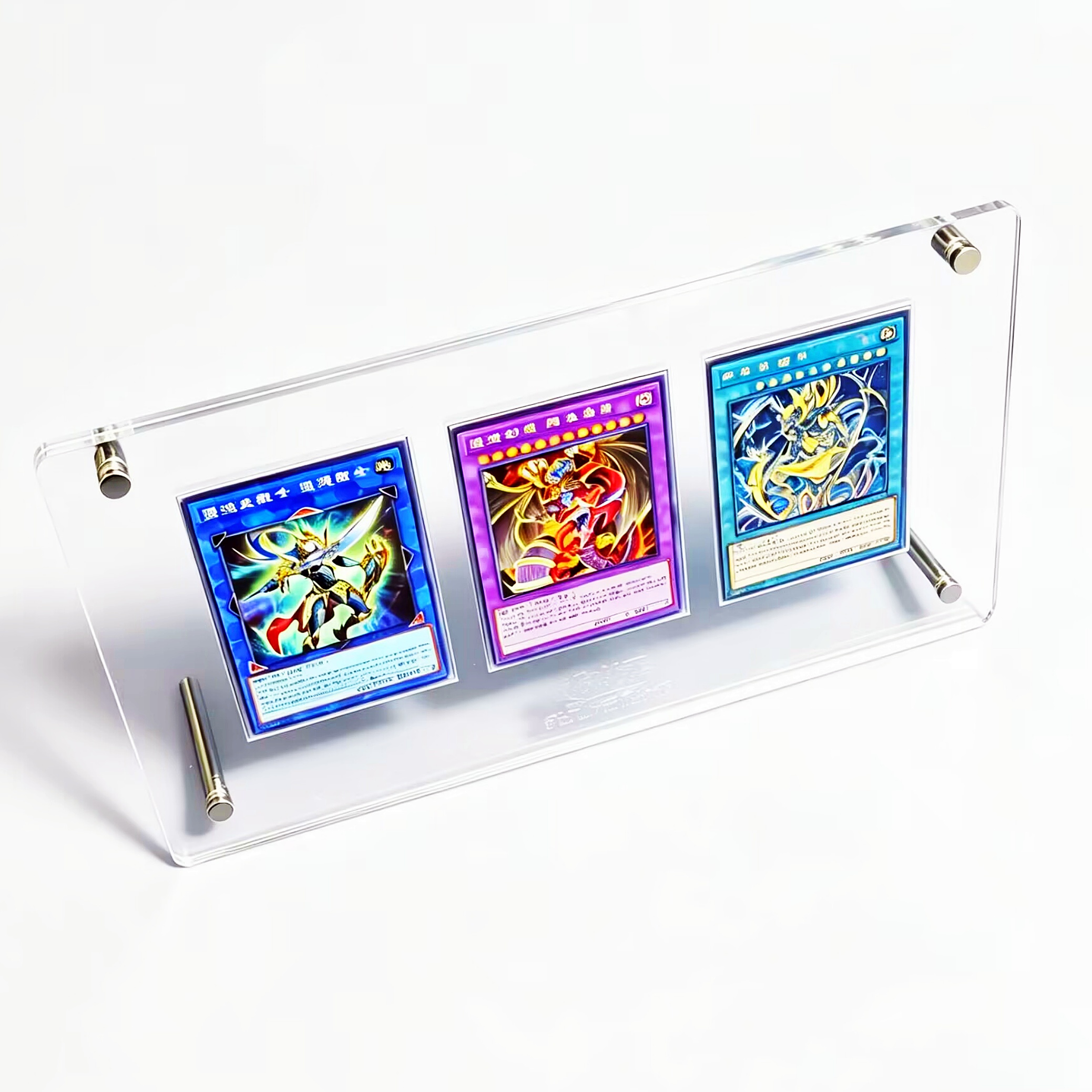 Gaming Card Holder - 遊戯王 クリアアクリル3スロットカードブリックディスプレイスタンド ブルーアイズ・ホワイトドラゴン ダークマジシャン ゲームカードホルダー カードは含まれていません