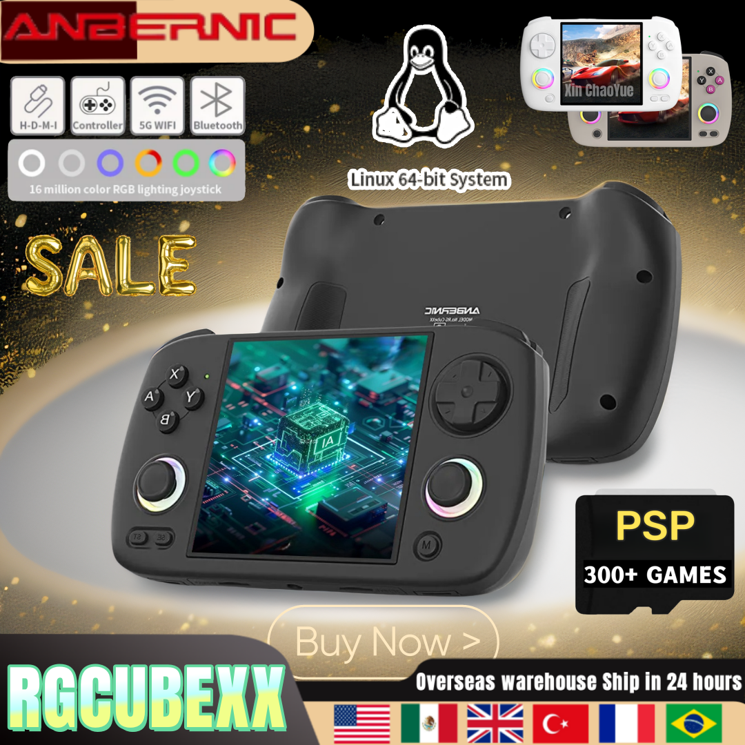 Gaming Console Cube - ANBERNIC RG CubeXX レトロハンドヘルドゲームコンソール Linux RGB
