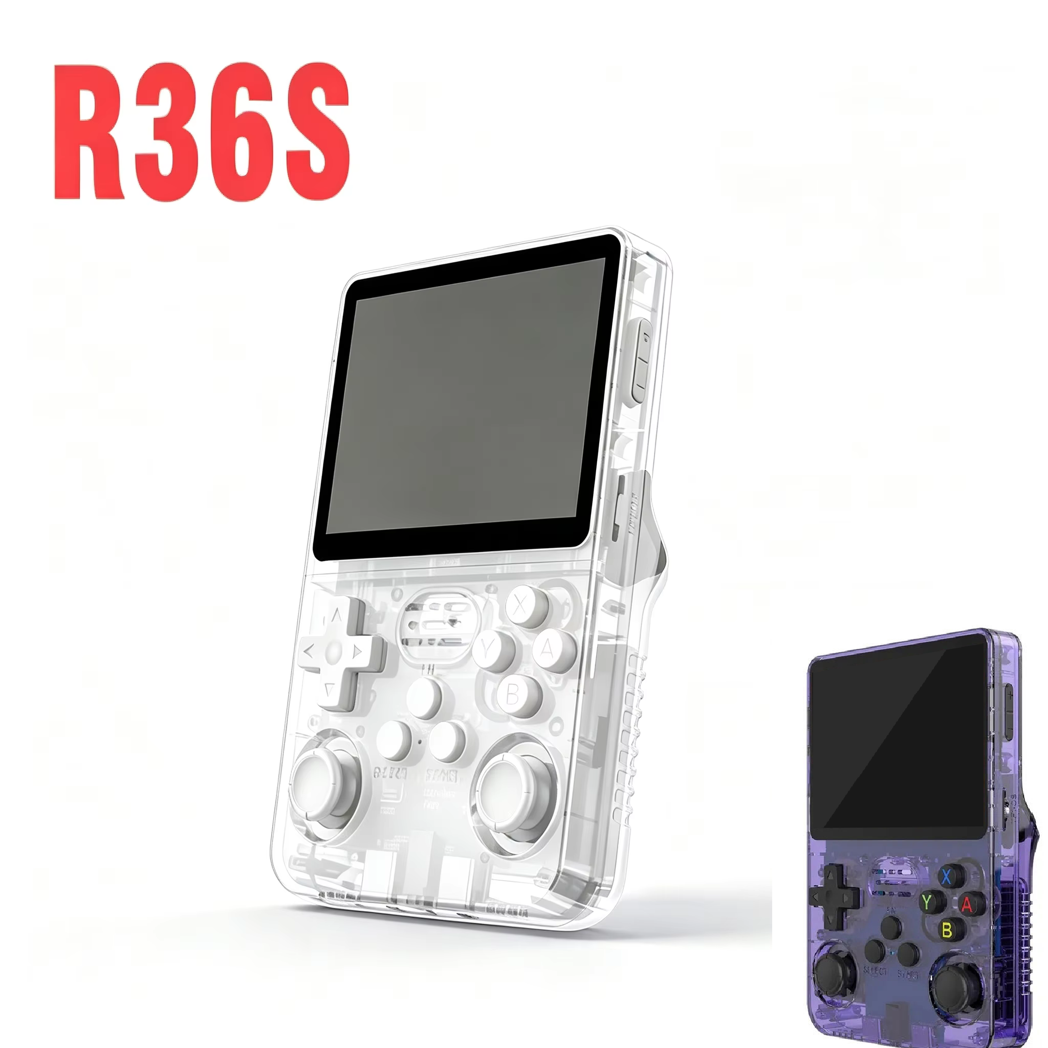 Gaming Console Deals - R36S 64/128GB レトロハンドヘルドゲーム機 Linuxシステム 3.5インチIPSポータブルポケットプレーヤー ビデオゲームギフト