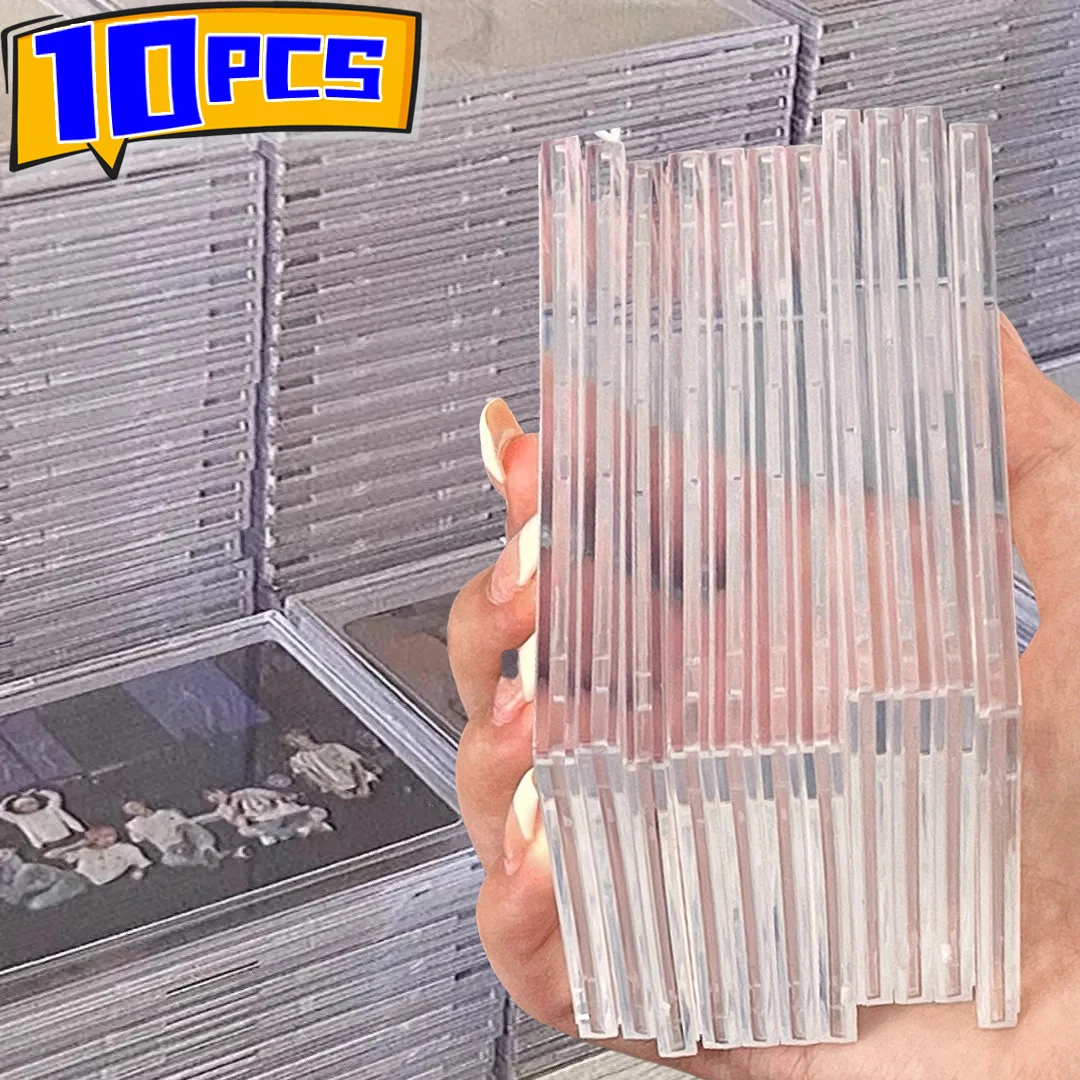 Gaming Card Holder - 透明アクリルカードホルダー スナップ式 ゲームスポーツトレーディングカードディスプレイケース KPOPアイドル写真保護スリーブ 非磁性