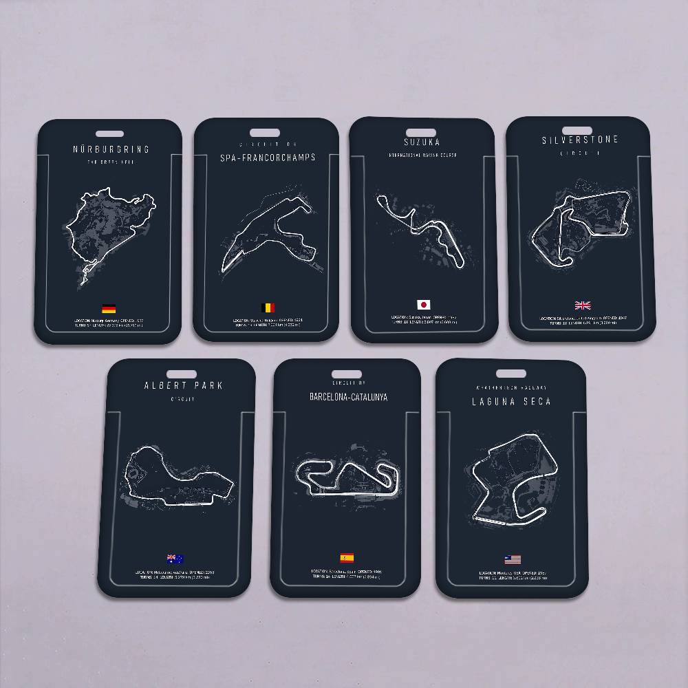 Gaming Card Holder - F1 イモラ・モナコ・トラック・サーキット ユニセックス カードカバー 女性用 ランヤード付き