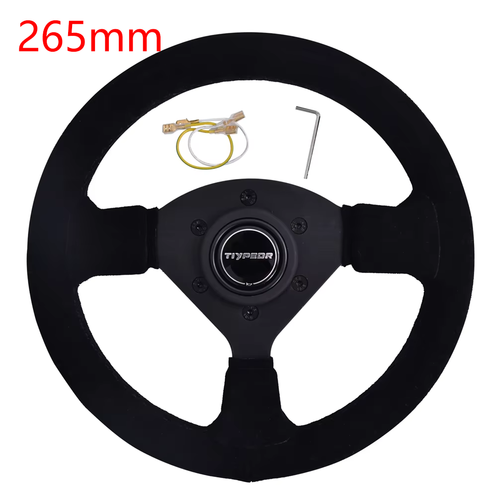 Steering Wheel Gaming - TIYPEOR 270mm 11インチ 小型スポーツステアリングホイール 3スポーク ブラック