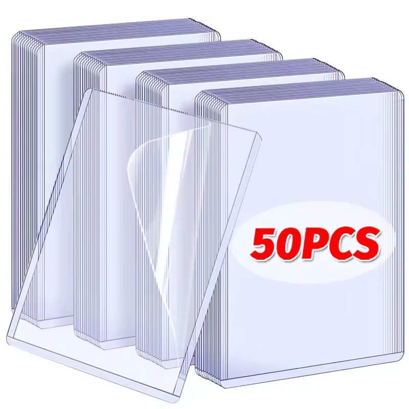 Gaming Card Holder - 1/25/50 個透明韓国 Kpop カードスリーブ保護フィルム付きクリアカードホルダーアイドル写真ゲームカードカバー 35PT