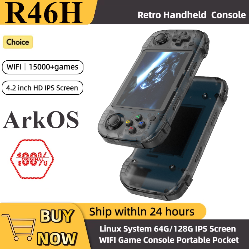 Gaming Console Youtube - R46H レトロゲーム機 携帯型 1024*768 4.2インチ R36S