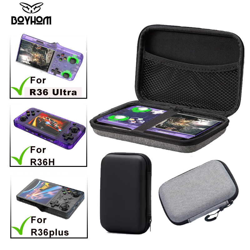 Gaming Console R36S - オリジナルBOYHOM R36S R36 Ultra携帯型ゲーム機ケース EVA耐衝撃ハードシェル保護収納バッグ ポケットゲームアクセサリー