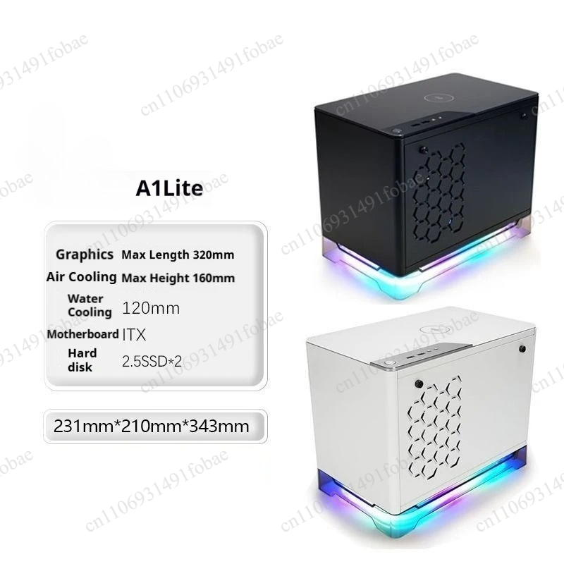 Gaming Console With - A1 Lite ITXミニケース、320mmグラフィックカード、160mmヒートシンク、デュアルタワー空冷式、オフィス/ゲーミングデスクトップコンソールケース対応