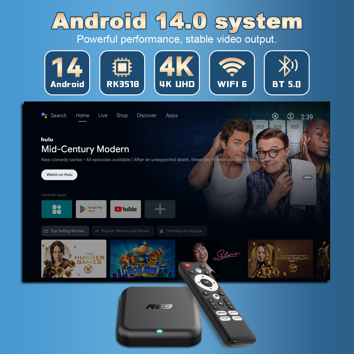 กล่องสมาร์ททีวี Android 14.0 G - Gaming Console Youtube のレビューと価格