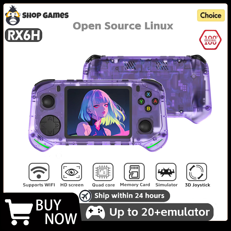 RX6H レトロハンドヘルドゲームコンソール Linux シ - Gaming Console Youtube のレビューと価格