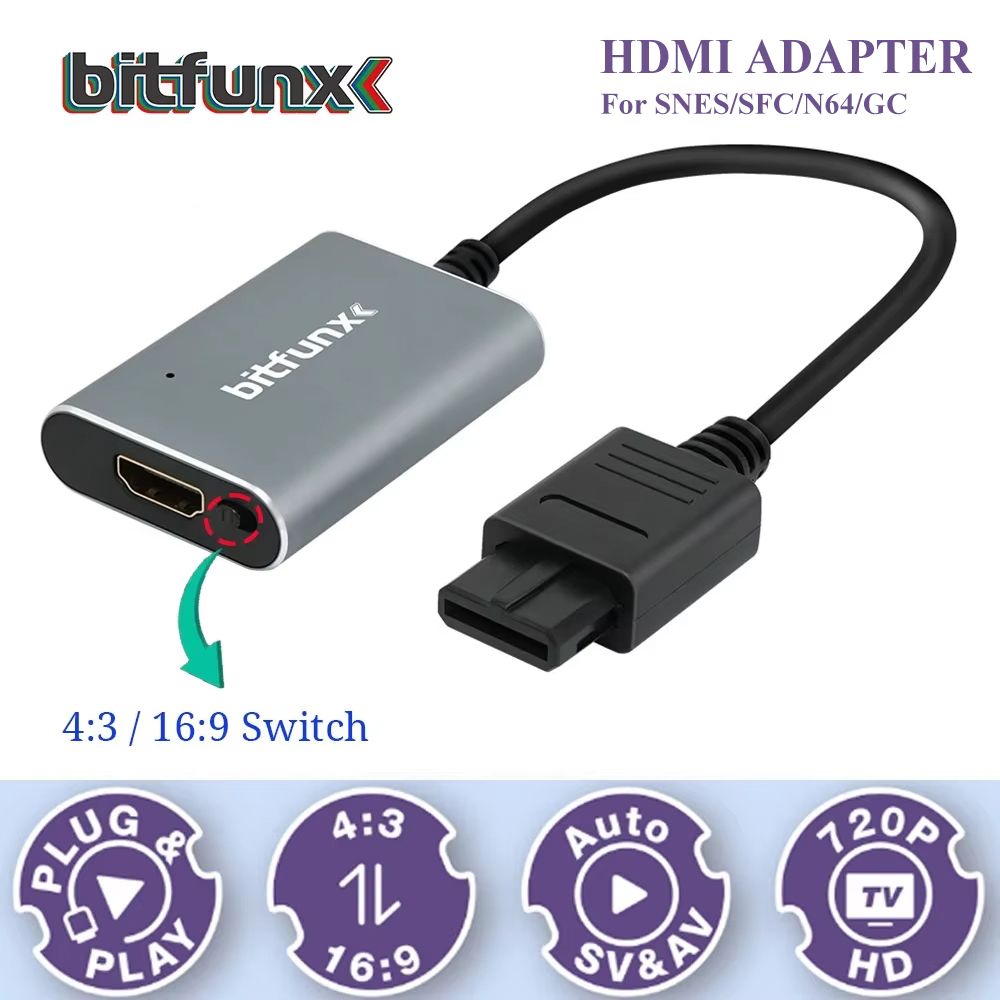 Bitfunx 720P Svideo/AV to HDMI - Gaming Console Retro Handheld のレビューと価格