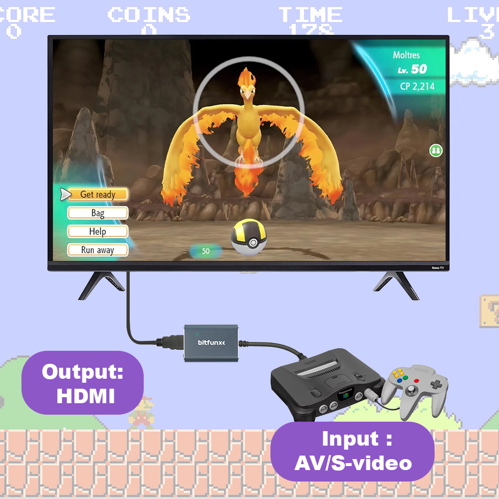 Bitfunx 720P Svideo/AV to HDMI - Gaming Console Retro Handheld のレビューと価格