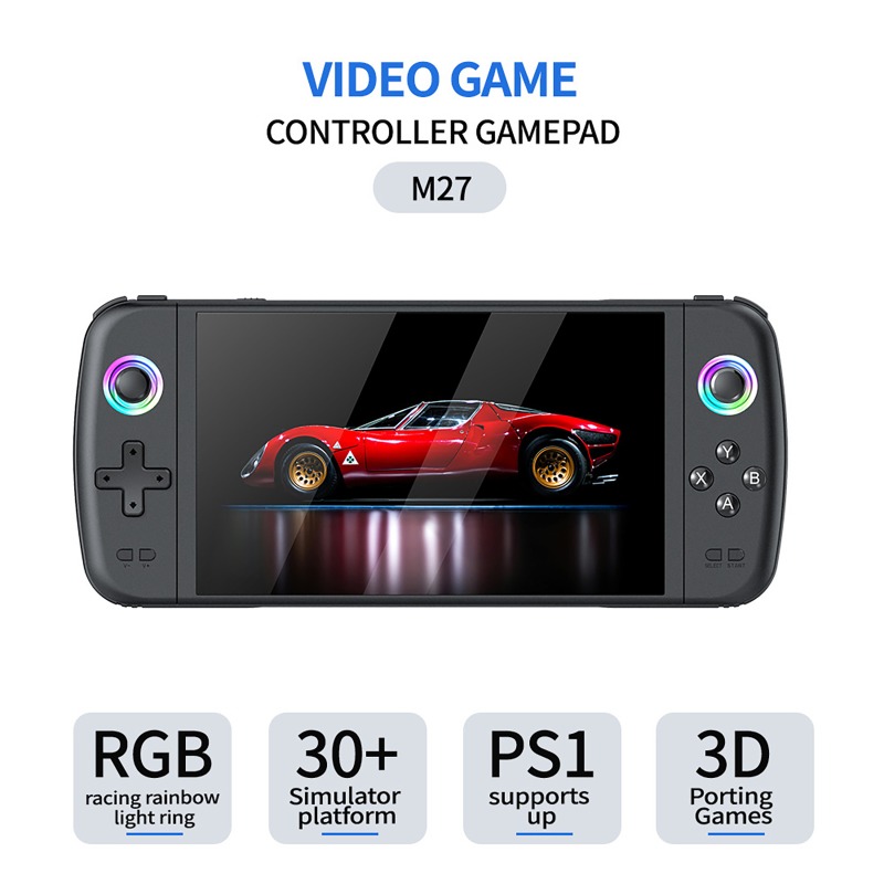 M27ポータブルポケットレトロハンドヘルドゲーム機、7.0イ - Gaming Console Youtube のレビューと価格