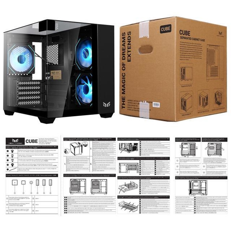 マジックキューブMATXハイスタイルケース、三面ガラスサイド - Gaming Console Cube のレビューと価格