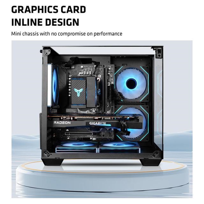 マジックキューブMATXハイスタイルケース、三面ガラスサイド - Gaming Console Cube のレビューと価格