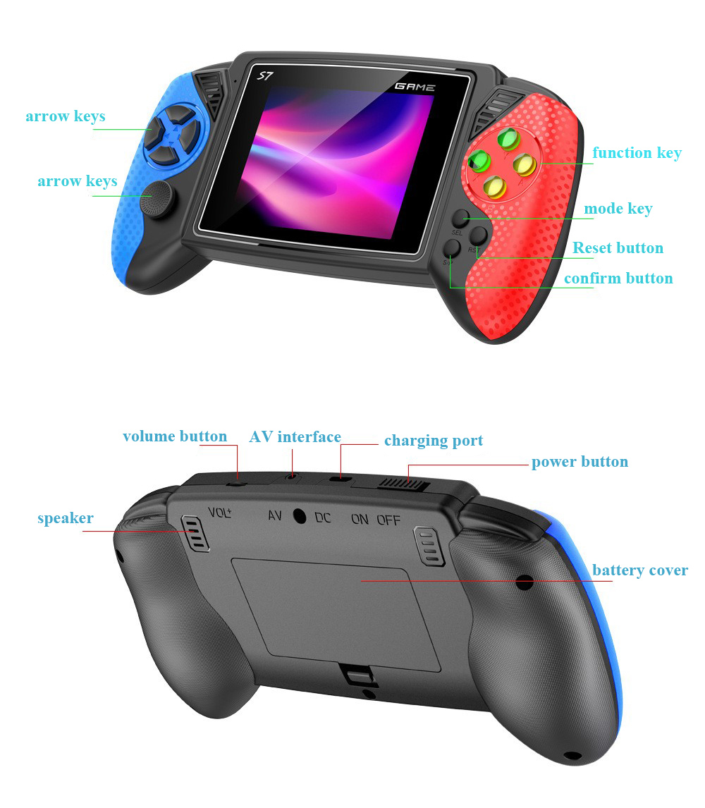 S7 レトロハンドヘルドゲーム機 3.5インチ液晶画面 62 - Gaming Console Retro Handheld のレビューと価格