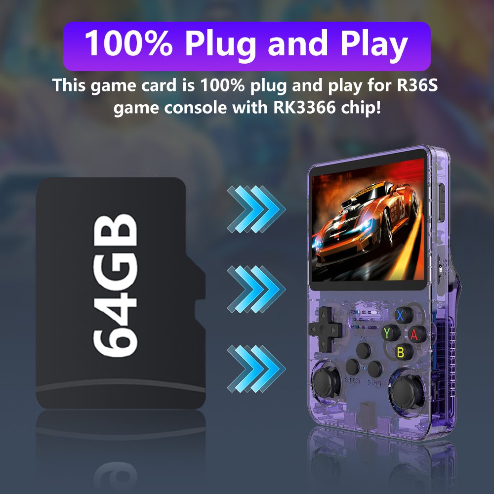 R36Sゲーム機用64GBゲームカード、18490以上のゲー - Gaming Console R36S のレビューと価格
