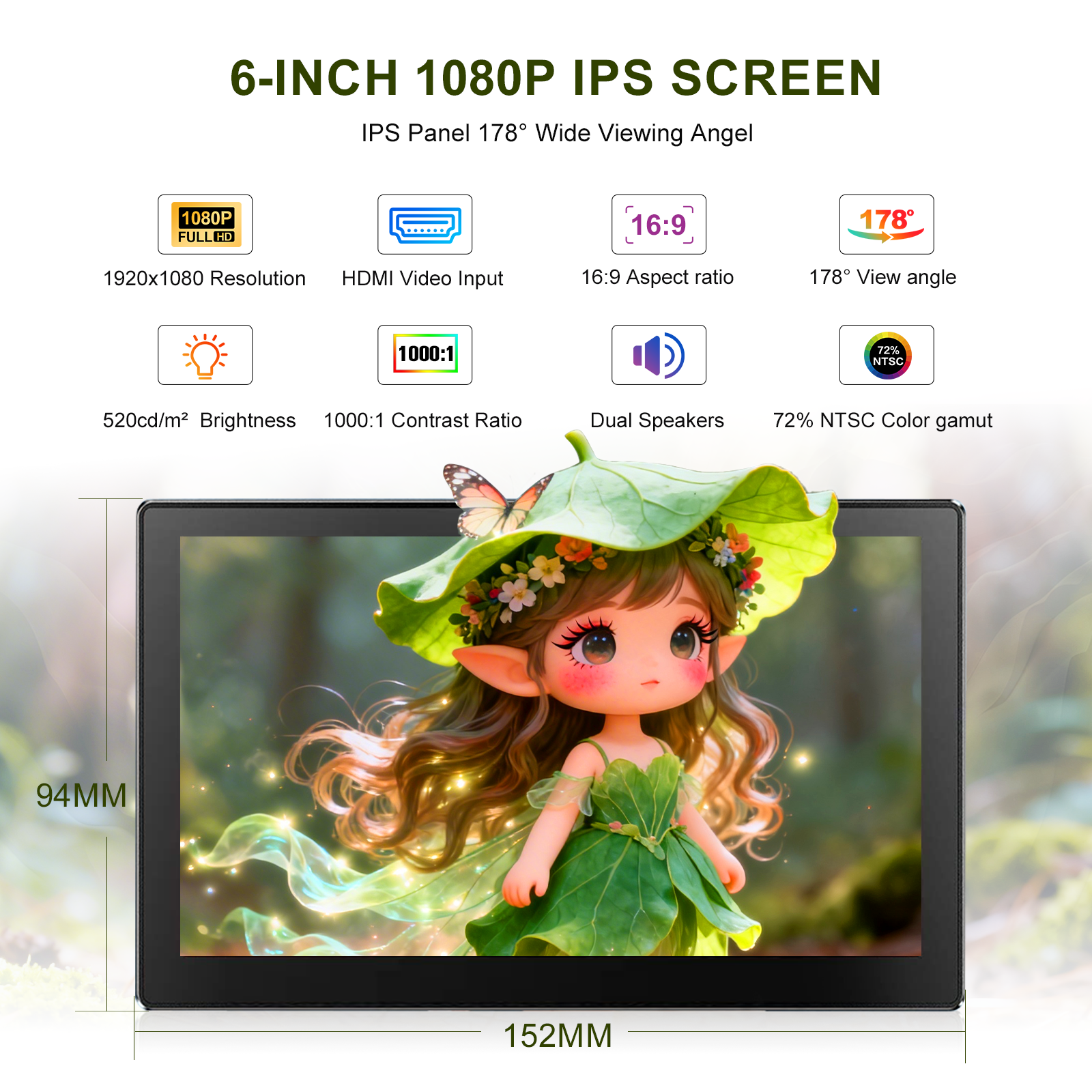 6インチポータブルモニターHD 1080P IPSポートTy - Laptop Gaming Console のレビューと価格