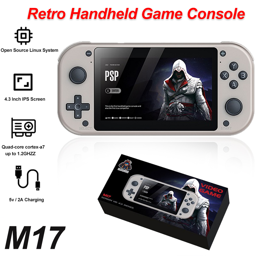 M17 レトロビデオハンドヘルドゲームコンソール 4.3 イ - Gaming Console Youtube のレビューと価格