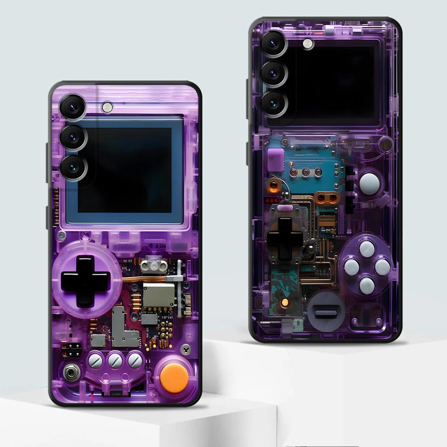 パープルゲーミングコンソール風スマホケース サムスン Gal - Gaming Console With のレビューと価格