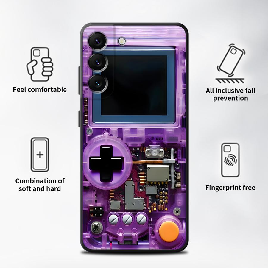 パープルゲーミングコンソール風スマホケース サムスン Gal - Gaming Console With のレビューと価格
