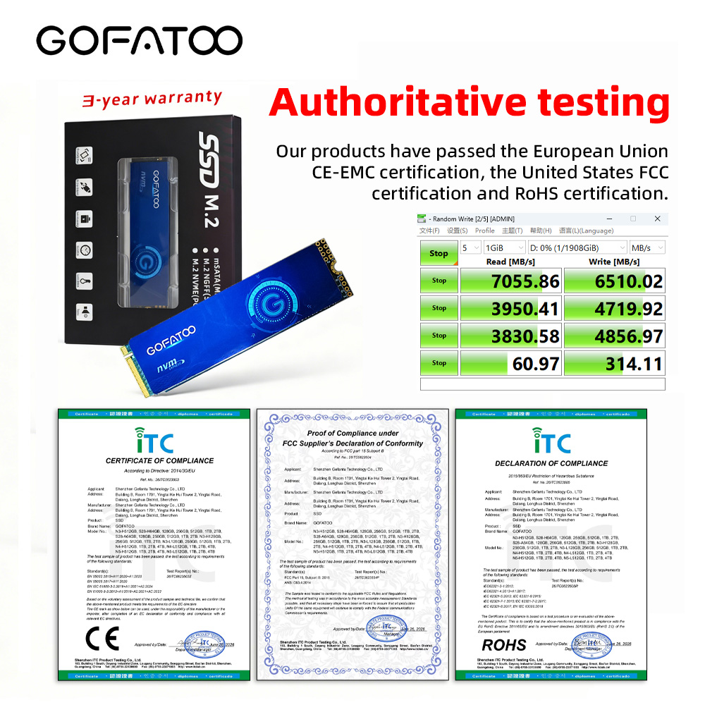 GOFATOO 7000MB/s PCIe 4.0 x4 M - Laptop Gaming Console のレビューと価格