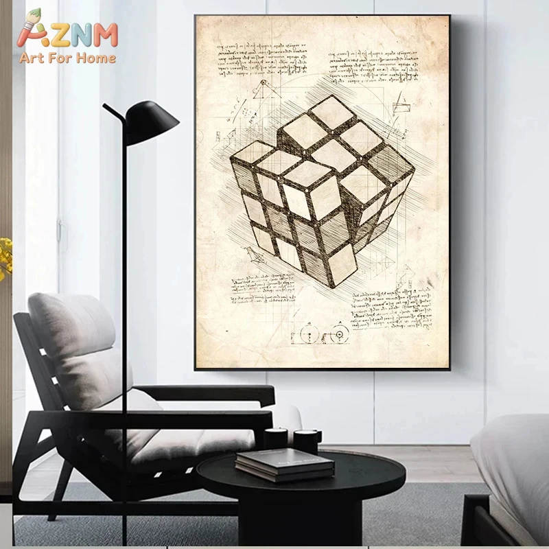 AZNM ヴィンテージ ブループリント ゲーミング キャンバ - Gaming Console Cube のレビューと価格