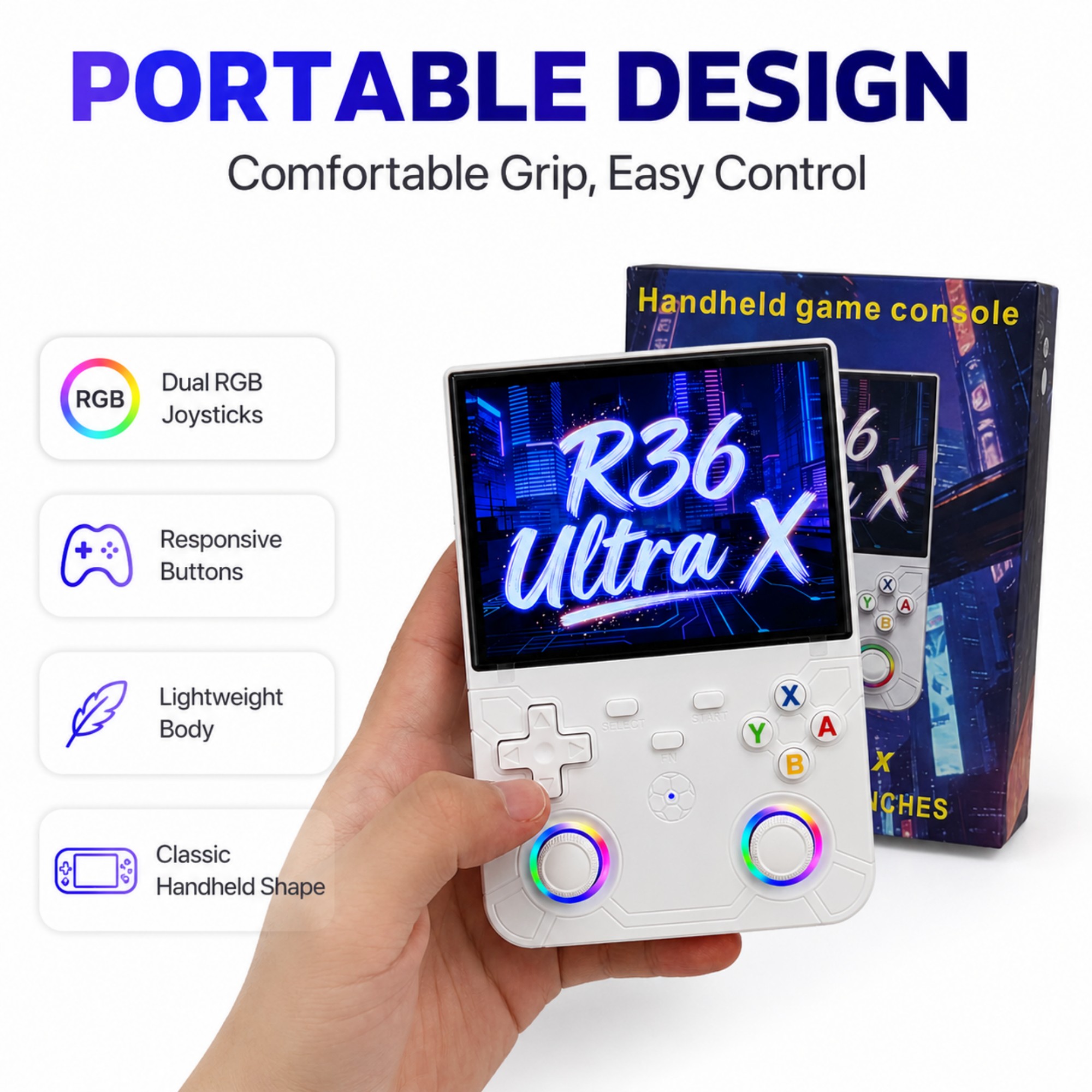 レトロハンドヘルドゲーム機 R36 Ultra X 4.5イ - Gaming Console Types のレビューと価格