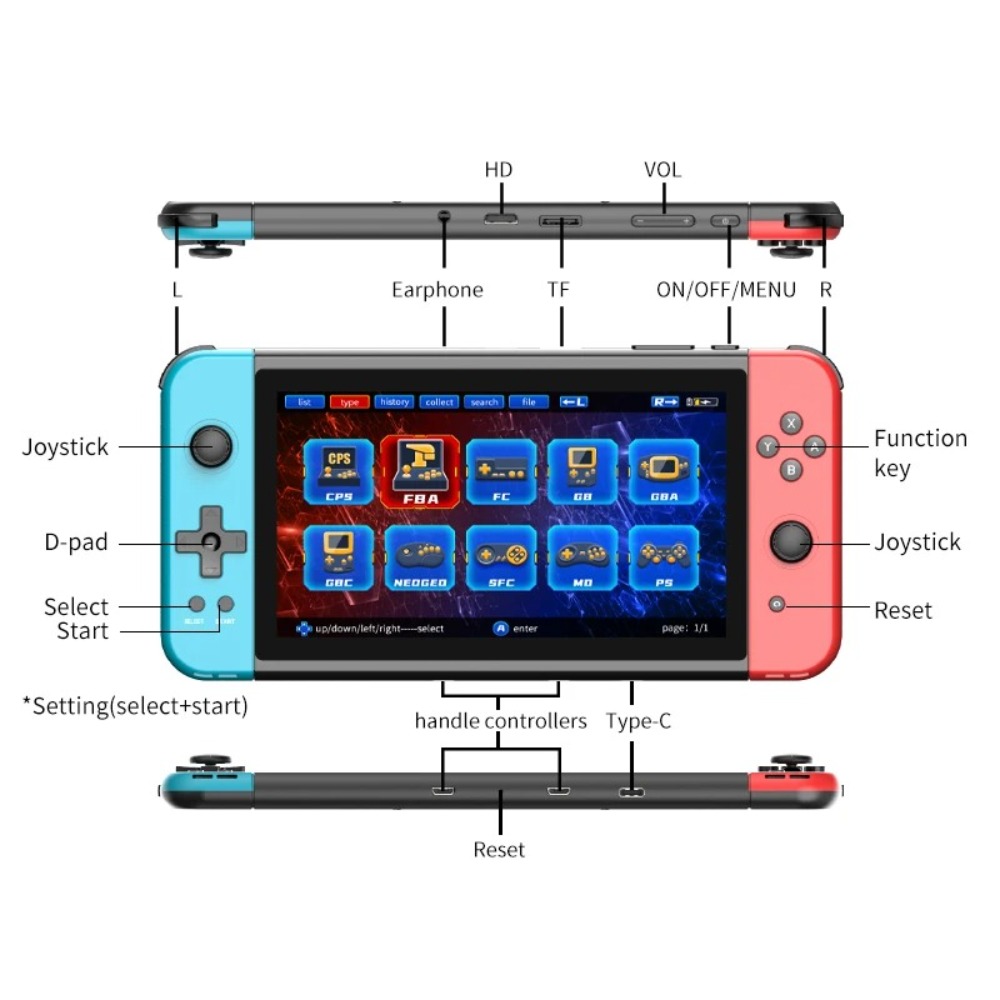 Powkiddy X70携帯ゲーム機 7インチHDビデオゲー - Gaming Console Deals のレビューと価格