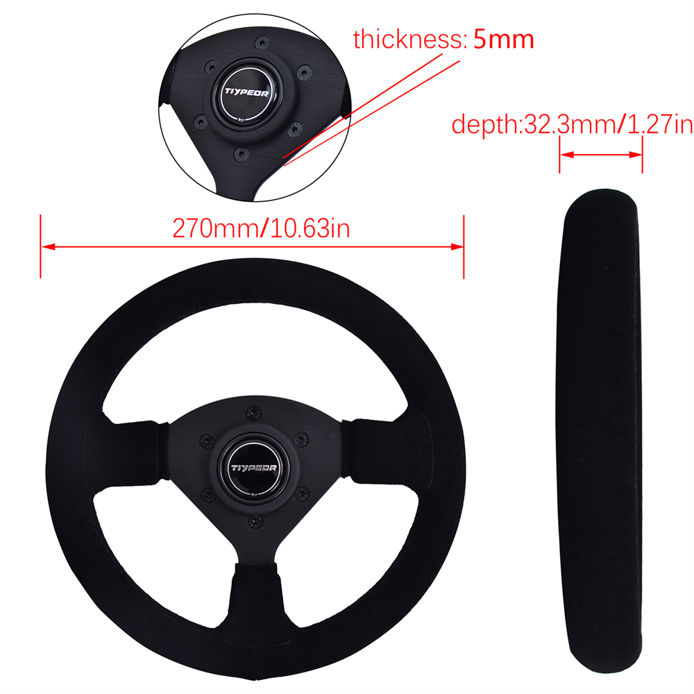 TIYPEOR 270mm 11インチ 小型スポーツステアリ - Steering Wheel Gaming のレビューと価格