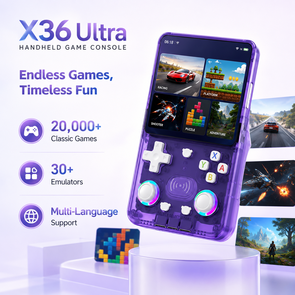 X36Ultra レトロハンドヘルドコンソール Androi - Gaming Console Youtube のレビューと価格