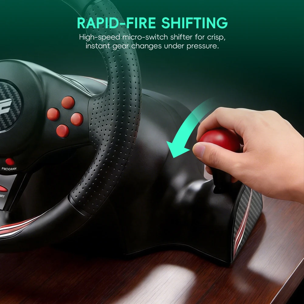 データフロッグ 270度ゲーミングレーシングホイール デュア - Steering Wheel Gaming のレビューと価格
